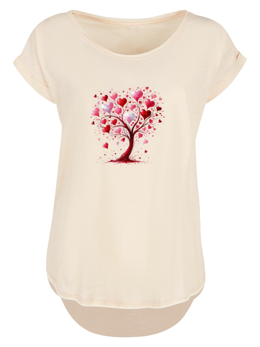

Рубашка F4NT4STIC Herz Baum Aquarell Druck, песочный