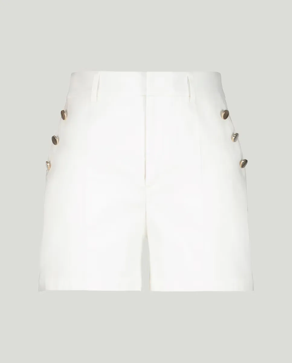 

Женские шорты-бермуды с золотыми пуговицами Easy Wear, цвет 120 Crudo
