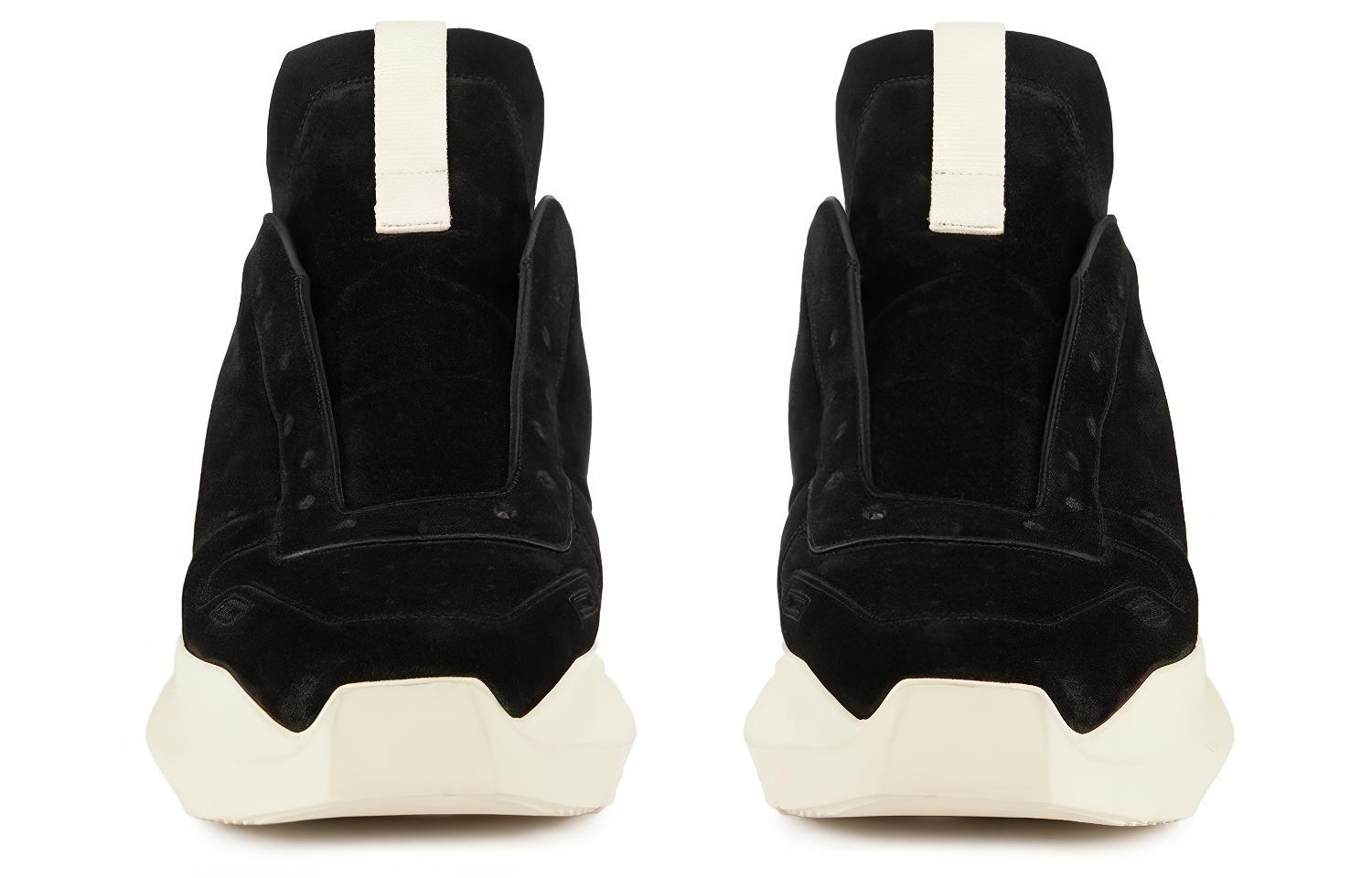 RICK OWENS /RO Кожаные спортивные повседневные кроссовки Geth из коровьей кожи, мужские, черно-белые — фото 4