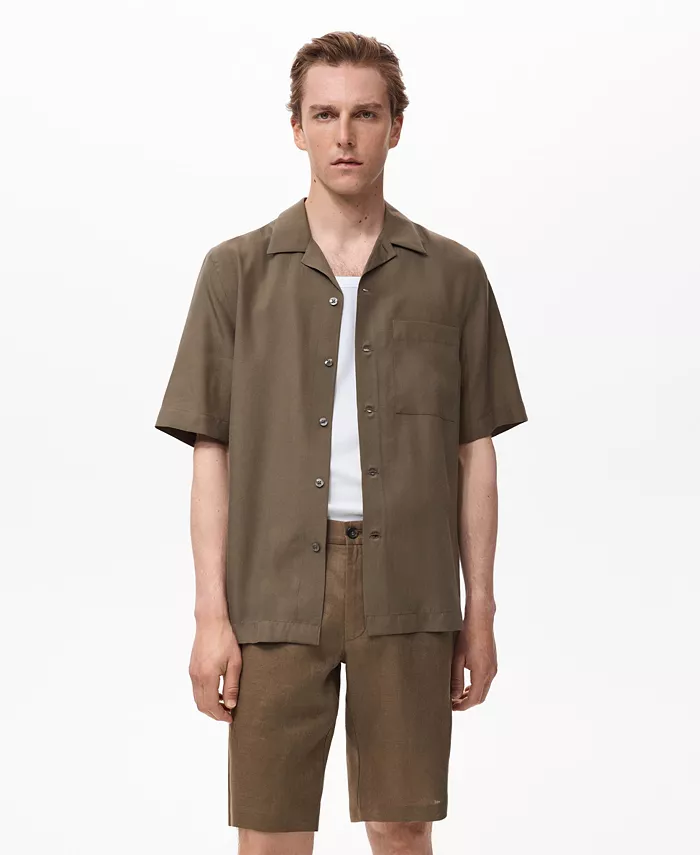 

Мужская рубашка Regular-Fit из лиоцелла Mango, коричневый