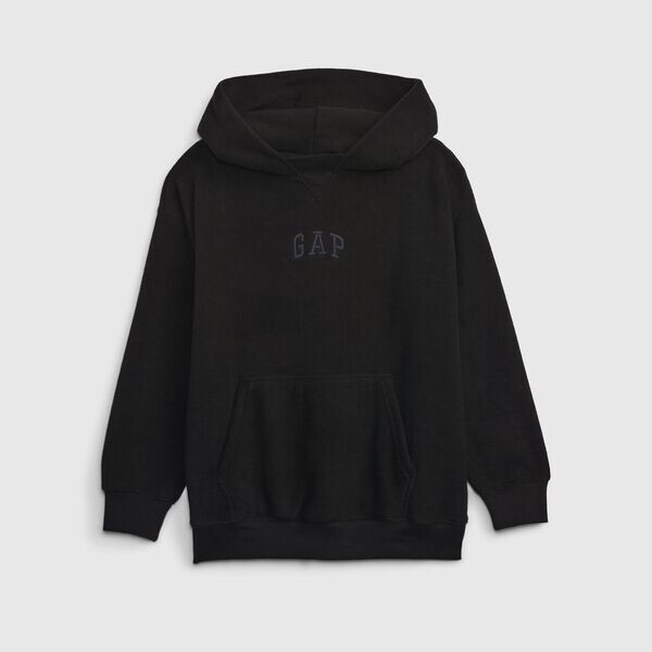 

Флисовая толстовка с капюшоном и вышитым мини-логотипом Gap, черный