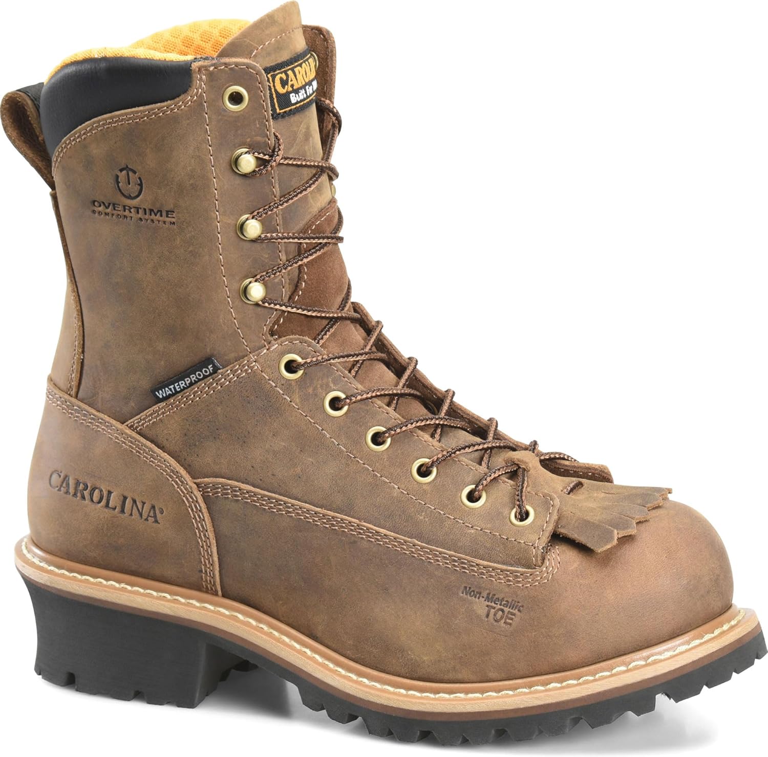

Мужские ботинки Carolina Driller 8 с композитным носком, водонепроницаемые, для лесоруба, защита от электрического риска, темно-коричневый