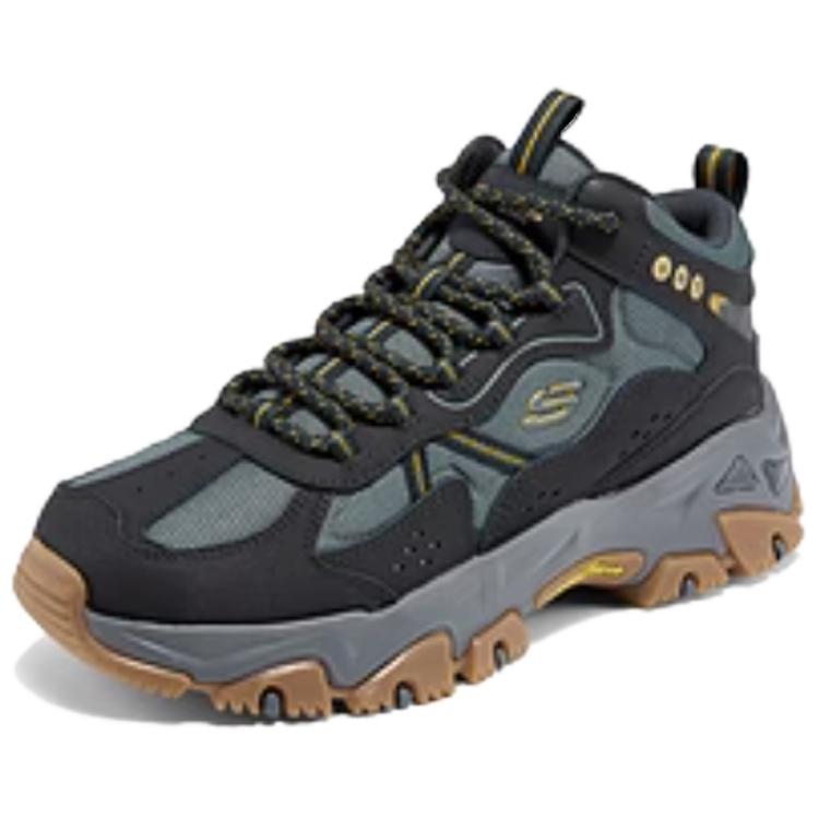 Skechers Мужские полувысокие повседневные ботинки Outdoor черный серый желтый уголь/желтый, цвет Charcoal/Yellow — фото 3