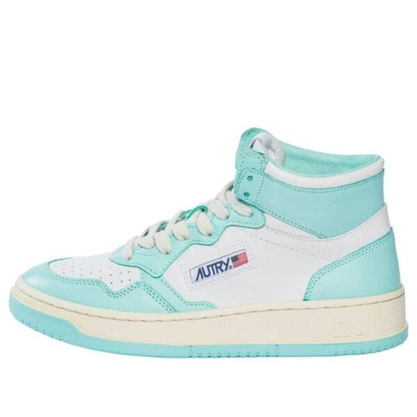 Кроссовки medalist mid leather sneakers two-toned 'white light teal' Autry, белый