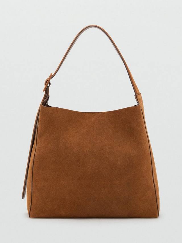 

Большая кожаная сумка через плечо Igor из замши Mango, Medium Brown