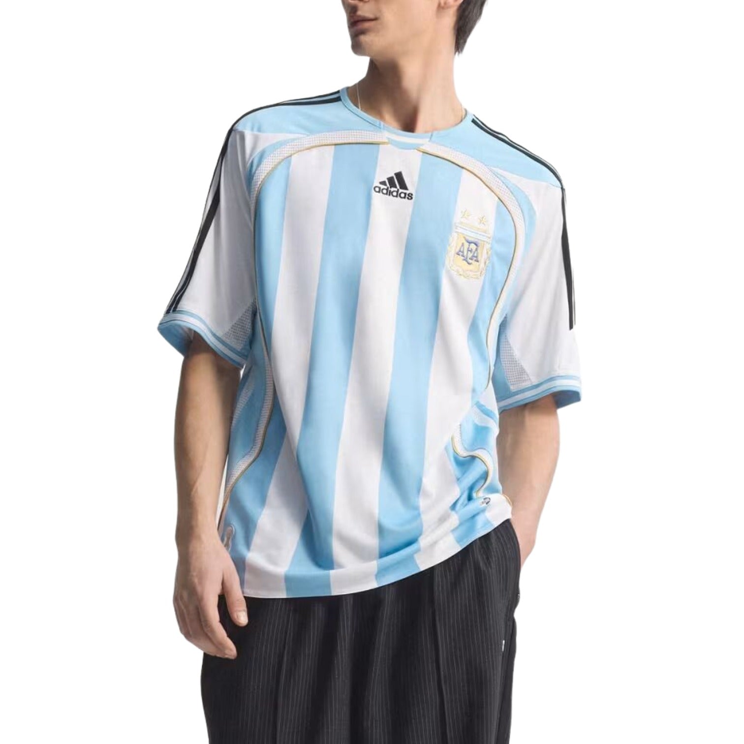 Домашняя футболка сборной Аргентины Adidas 2006 года, белая — фото 3
