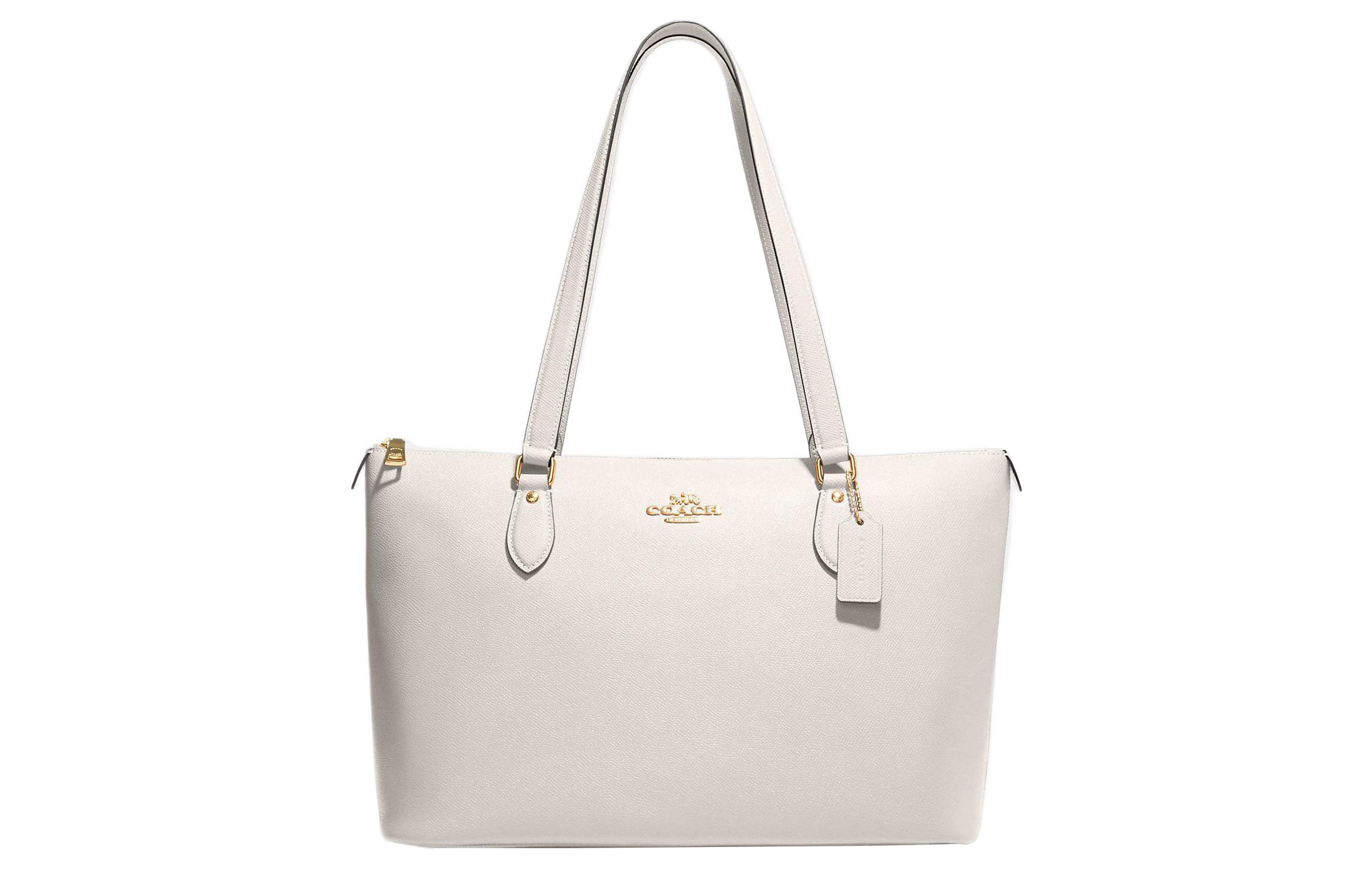 

COACH Кожаная сумка через плечо с перекрестным плетением большая женская белая
