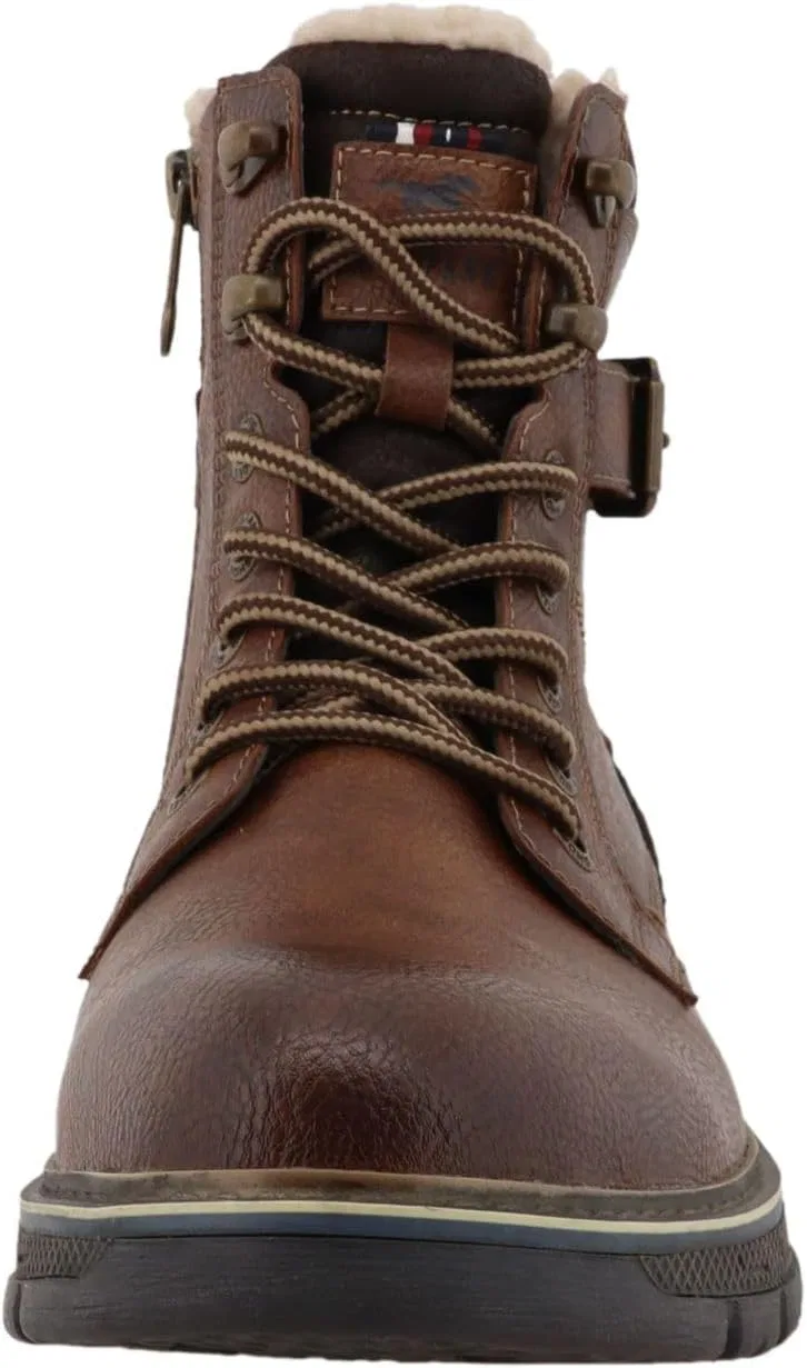 Мужские теплые ботильоны MUSTANG с декоративной пряжкой 15M0161005, Brown — фото 4