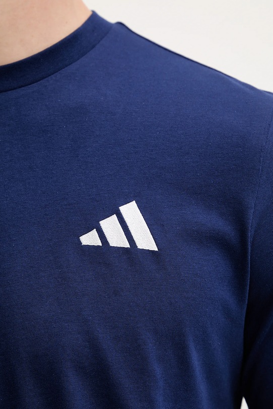 Хлопковая футболка 3-Stripes Adidas, темно-синий — фото 4