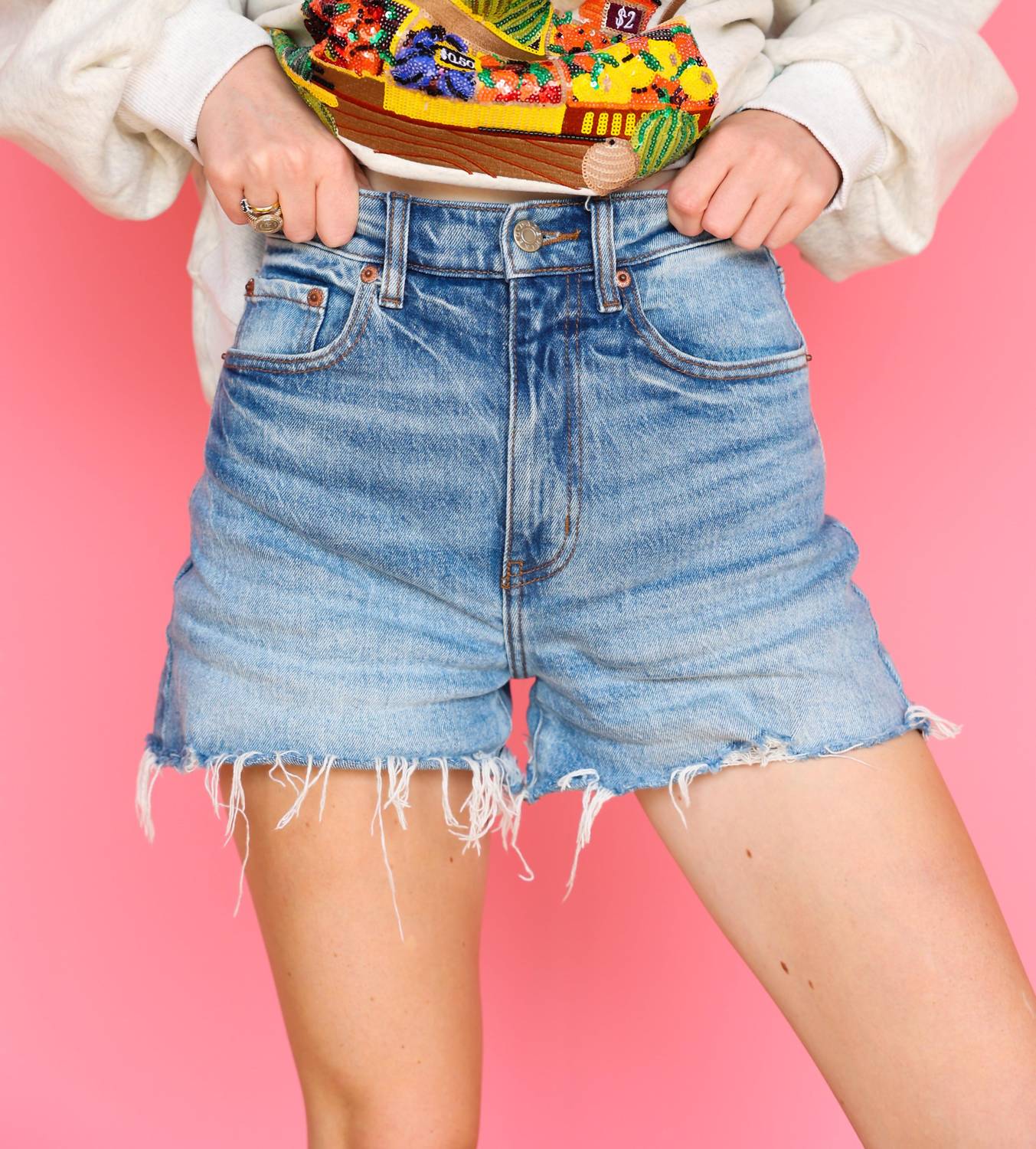 

Высокие шорты-трапеция Knockout в синем цвете DAZE