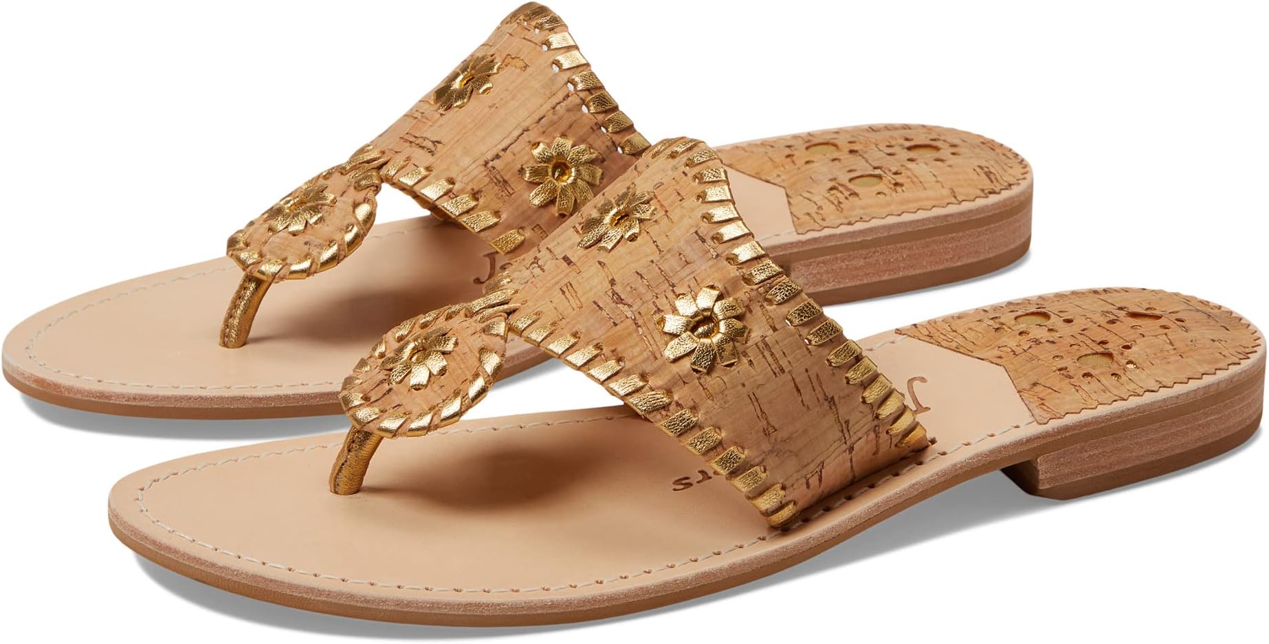 

Шлепанцы Jacks Flat Sandal Jack Rogers, цвет Natural Cork/Gold