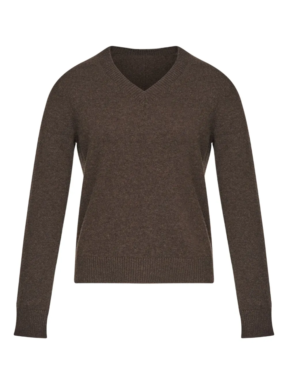 

Шерстяной свитер с V-образным вырезом MM6 Maison Margiela, коричневый