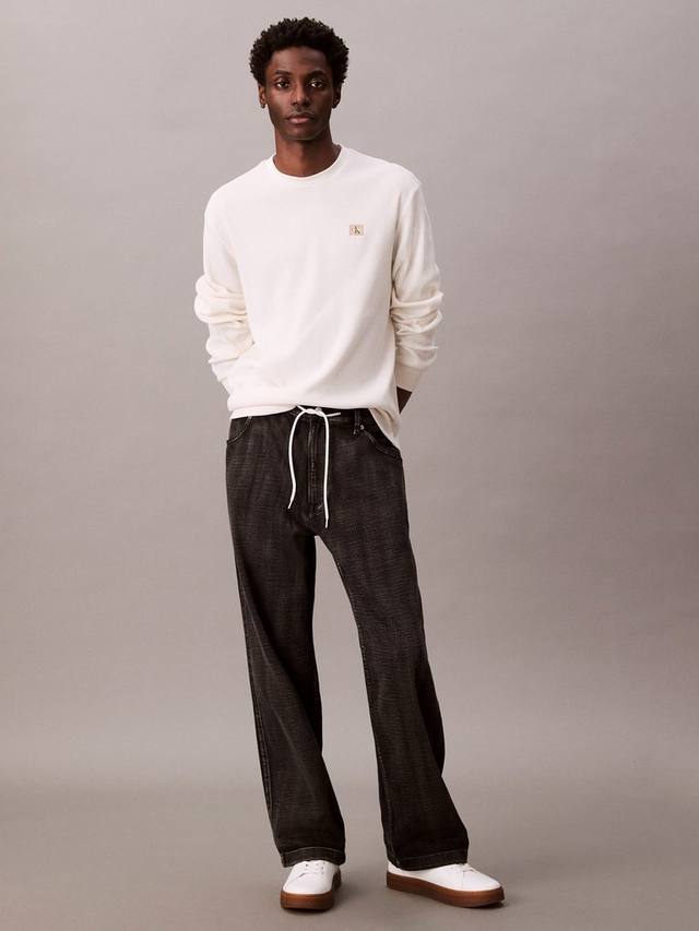 Футболка с круглым вырезом и декоративной нашивкой Calvin Klein, Tofu — фото 4