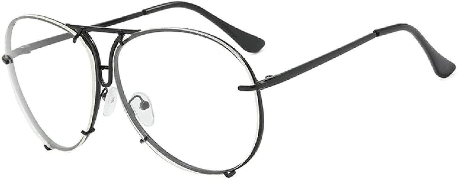 

Классические большие мужские солнцезащитные очки, винтажные металлические солнцезащитные очки для женщин, зеркальные очки с градиентной расцветкой, мужские очки для вождения, защита от УФ-излучения UV400 TKKTLLT, Black Clear