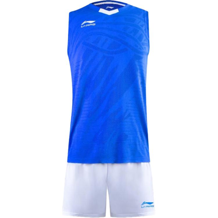 

LINING Баскетбольный костюм мужской комплект Crystal Blue майка + Standard White шорты