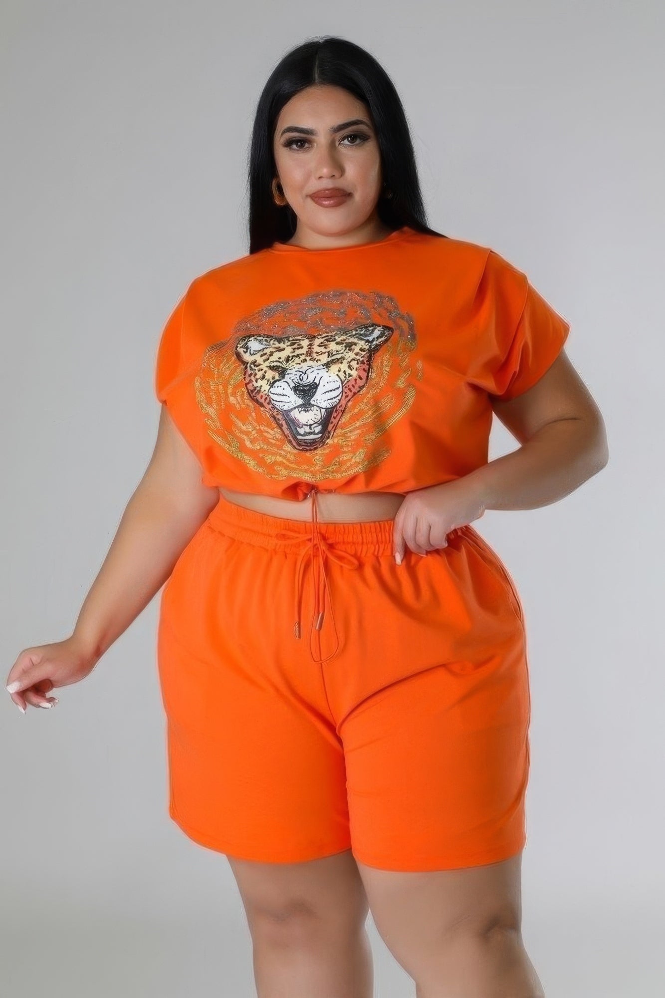 

Комплект из коротких стрейч-юбок FASHNZFAB, оранжевый