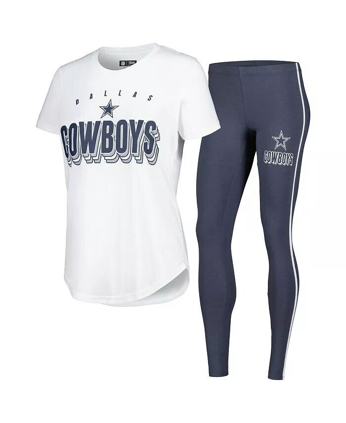 

Женский комплект из белой, угольного цвета футболки и леггинсов Dallas Cowboys Sonata Concepts Sport