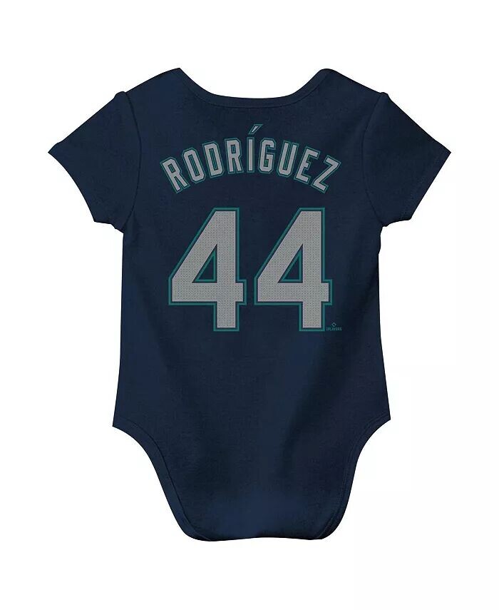 Боди для новорожденных мальчиков и девочек Julio Rodríguez Navy Seattle Mariners Fuse с именем и номером Nike — фото 3