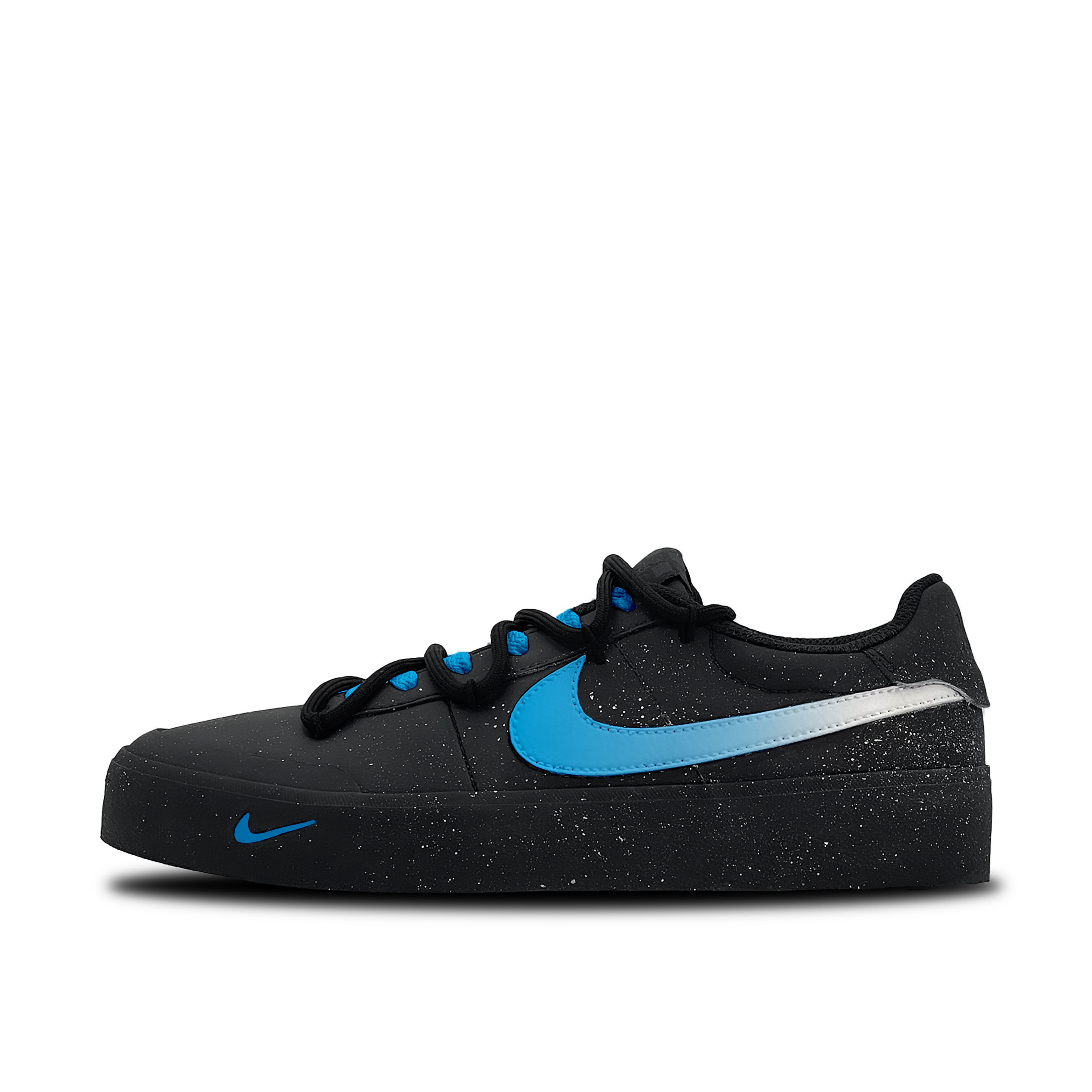 

Nike Кроссовки для скейтбординга Court Shot Blue Shooting Stars, износостойкие, низкие, мужские, черные, синие, белые