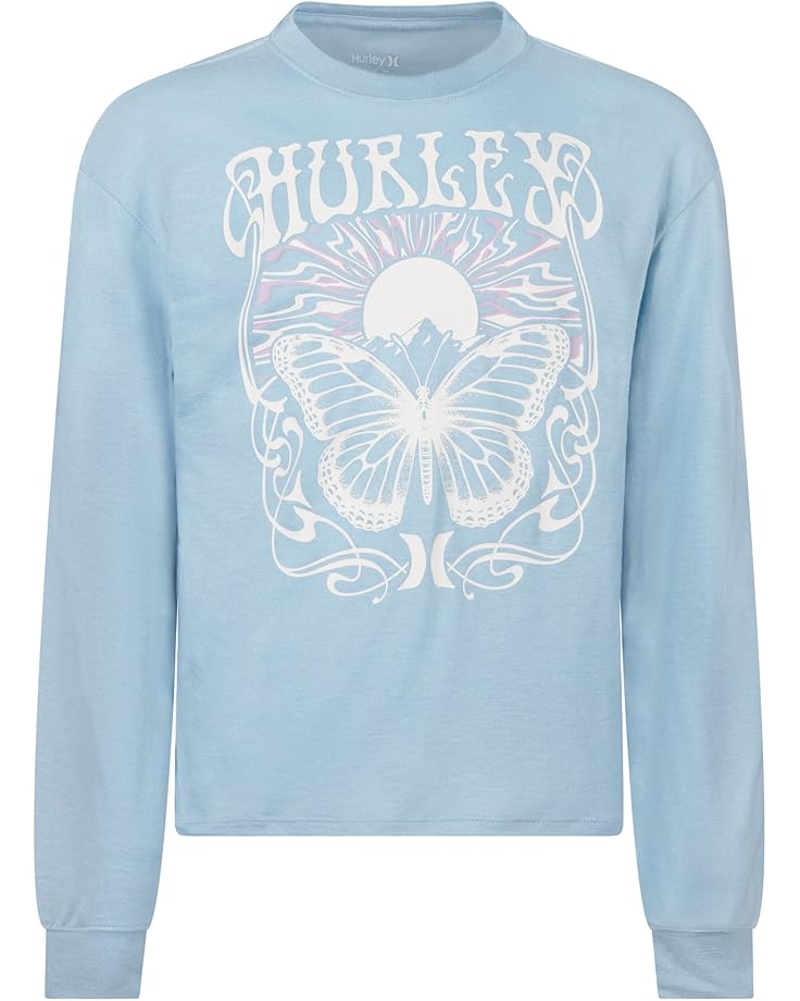 

Лонгслив Hurley Kids Butterfly Long Sleeve Tee, цвет Glacial Blue