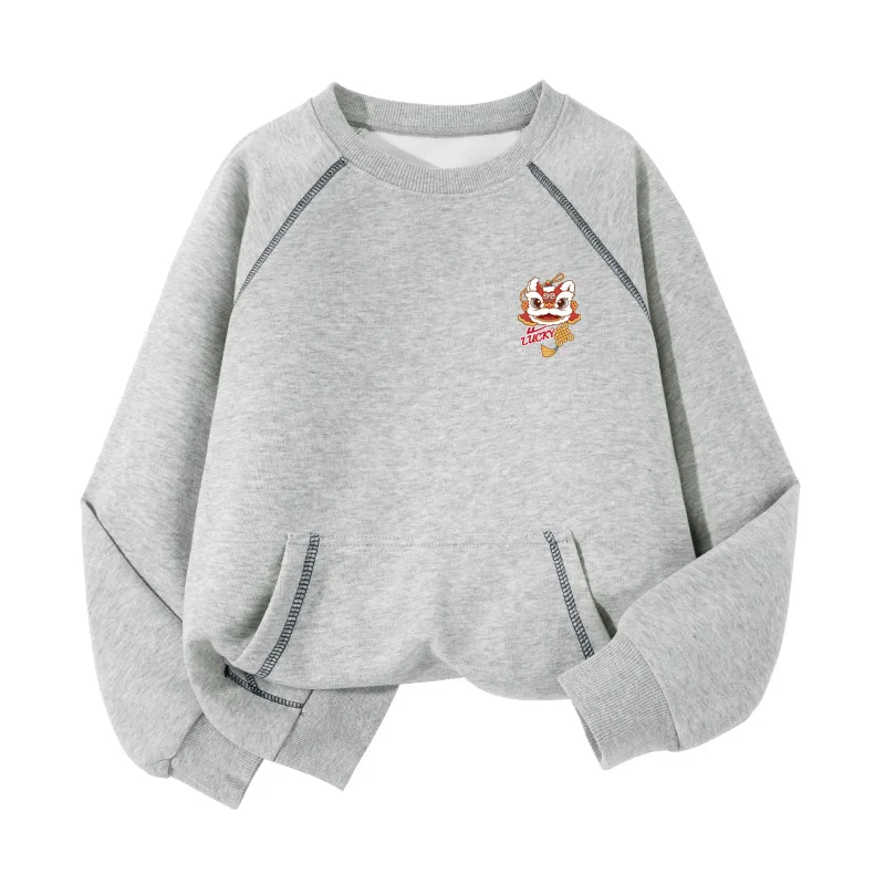 Детский свитшот с круглым вырезом WARRIOR, Gray/H Lucky Lion K
