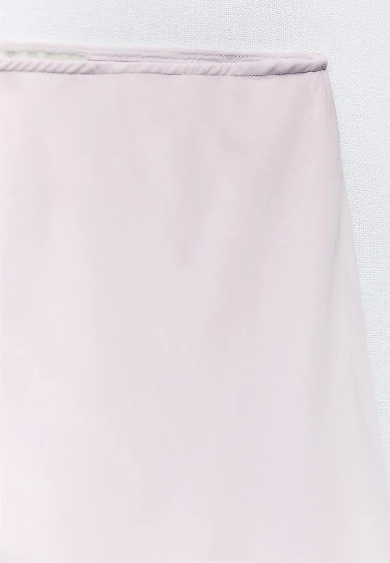 Юбка макси, высокая талия, длинная Zara, сиреневый — фото 3
