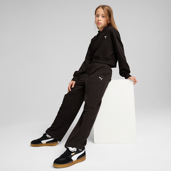 Короткая толстовка с капюшоном для больших детей Puma Wardrobe Essentials, черный — фото 3