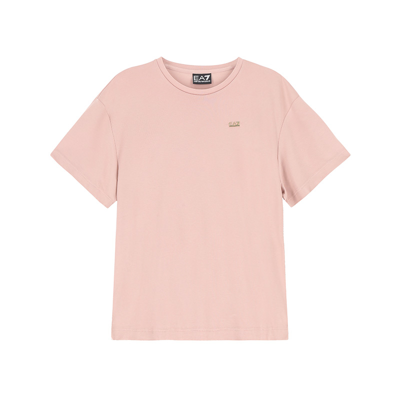 

Футболка женская с коротким рукавом и спущенным плечом EMPORIO ARMANI, темно-розовый