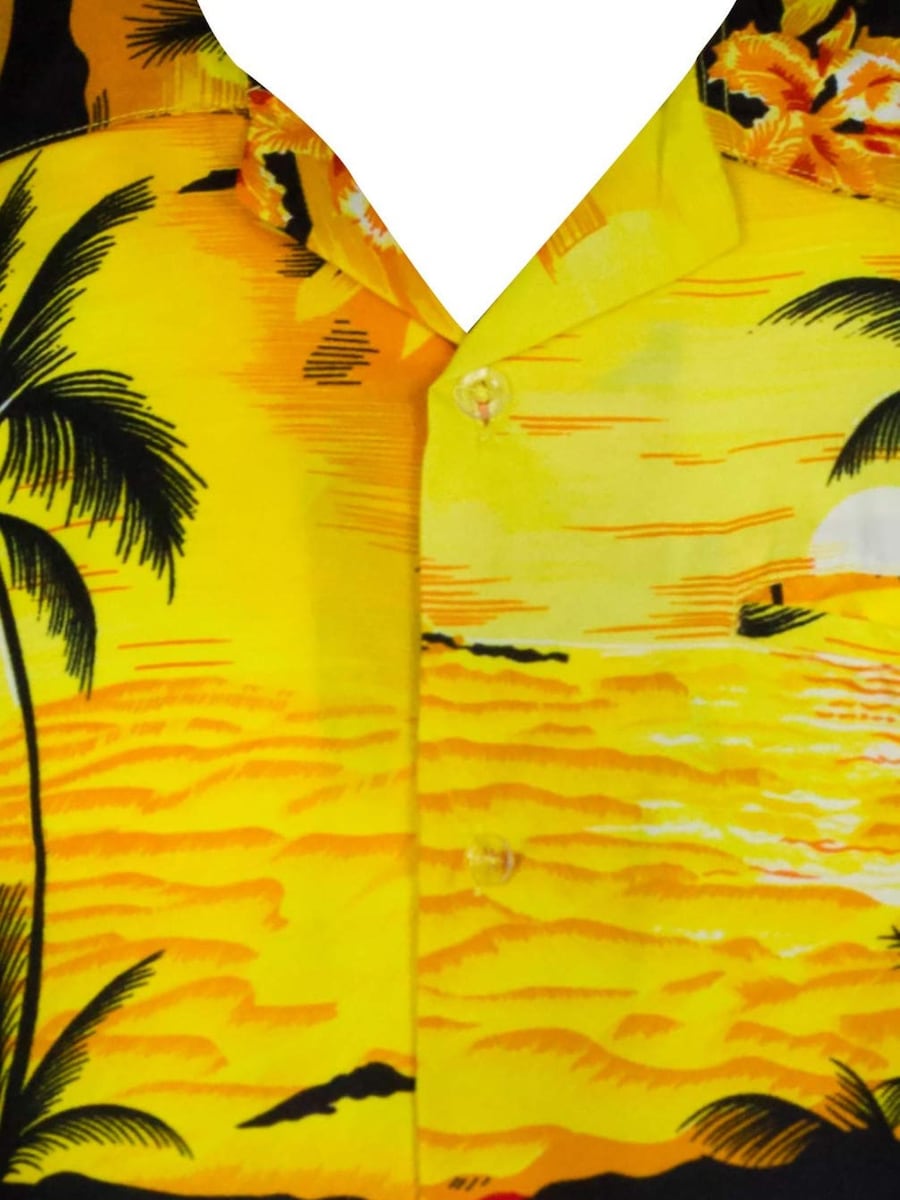 Рубашка на пуговицах классического кроя King Kameha Surf, желтый — фото 3