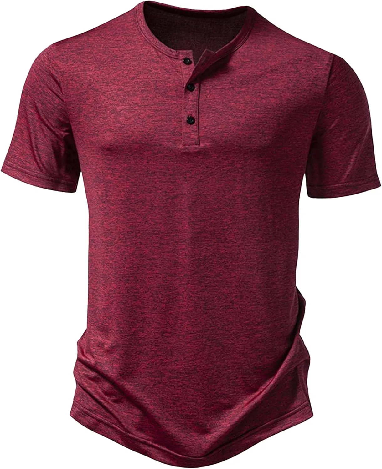 

Мужская футболка Henley с пуговицами, однотонная, Slim Fit Maiyifu-GJ