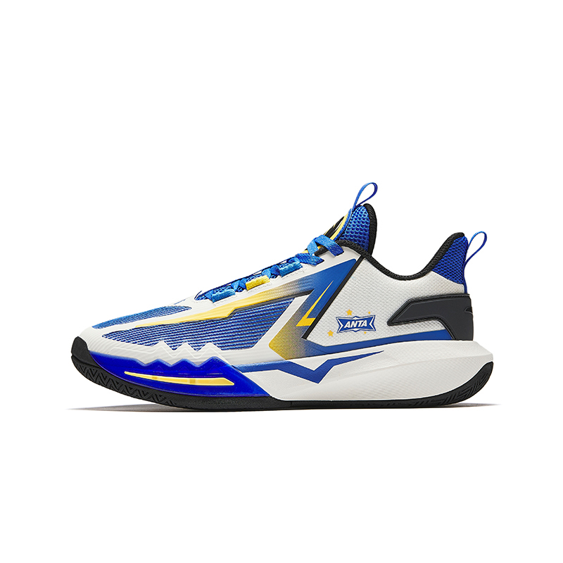 

Antakids Детские баскетбольные кроссовки Qing Kuang Anti-Kick Cushioning Low Top, цвет морской волны, синий/цвет слоновой кости/черный, для подростков