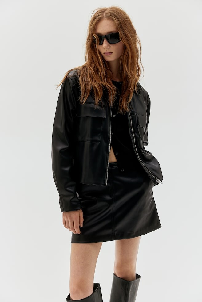 

Мини-Юбка А-силуэта H&M, черный