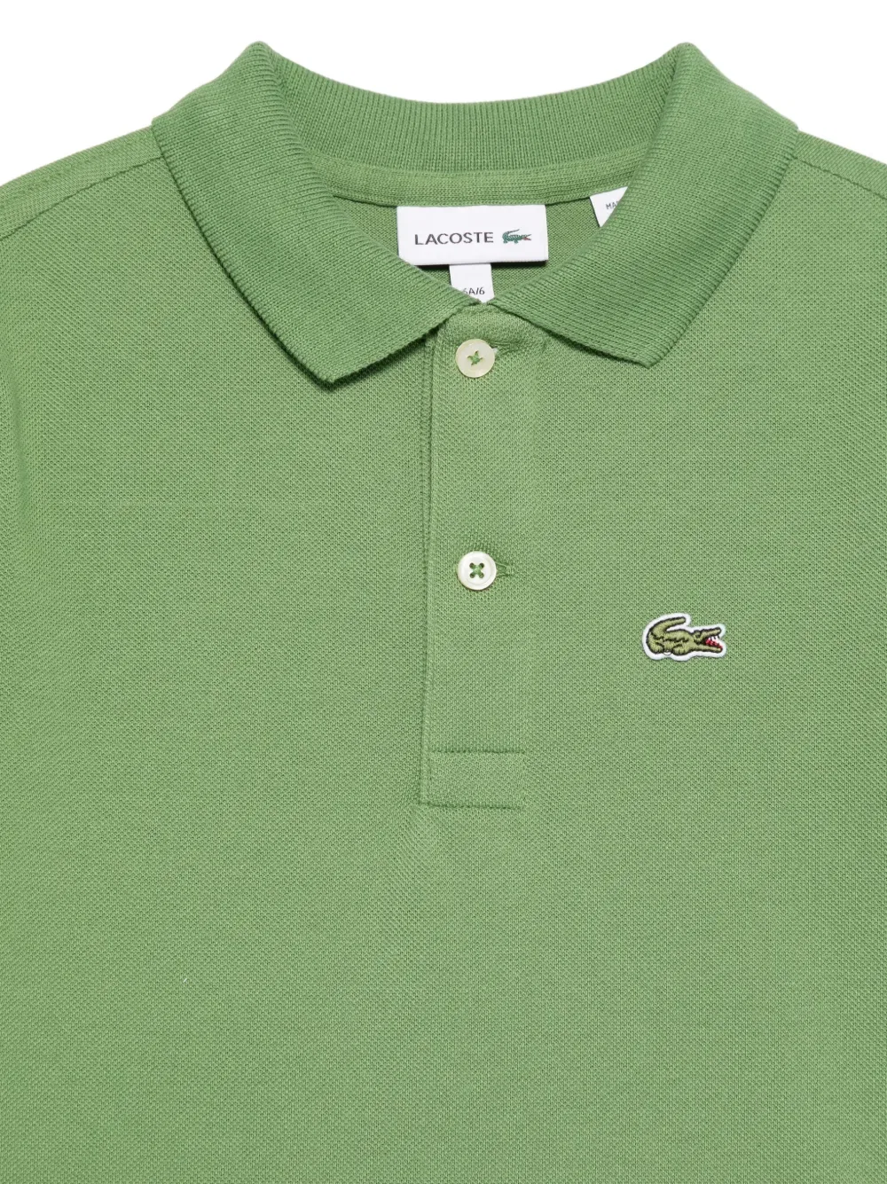 Поло-рубашка с текстурой пике Lacoste Kids, зеленый — фото 3
