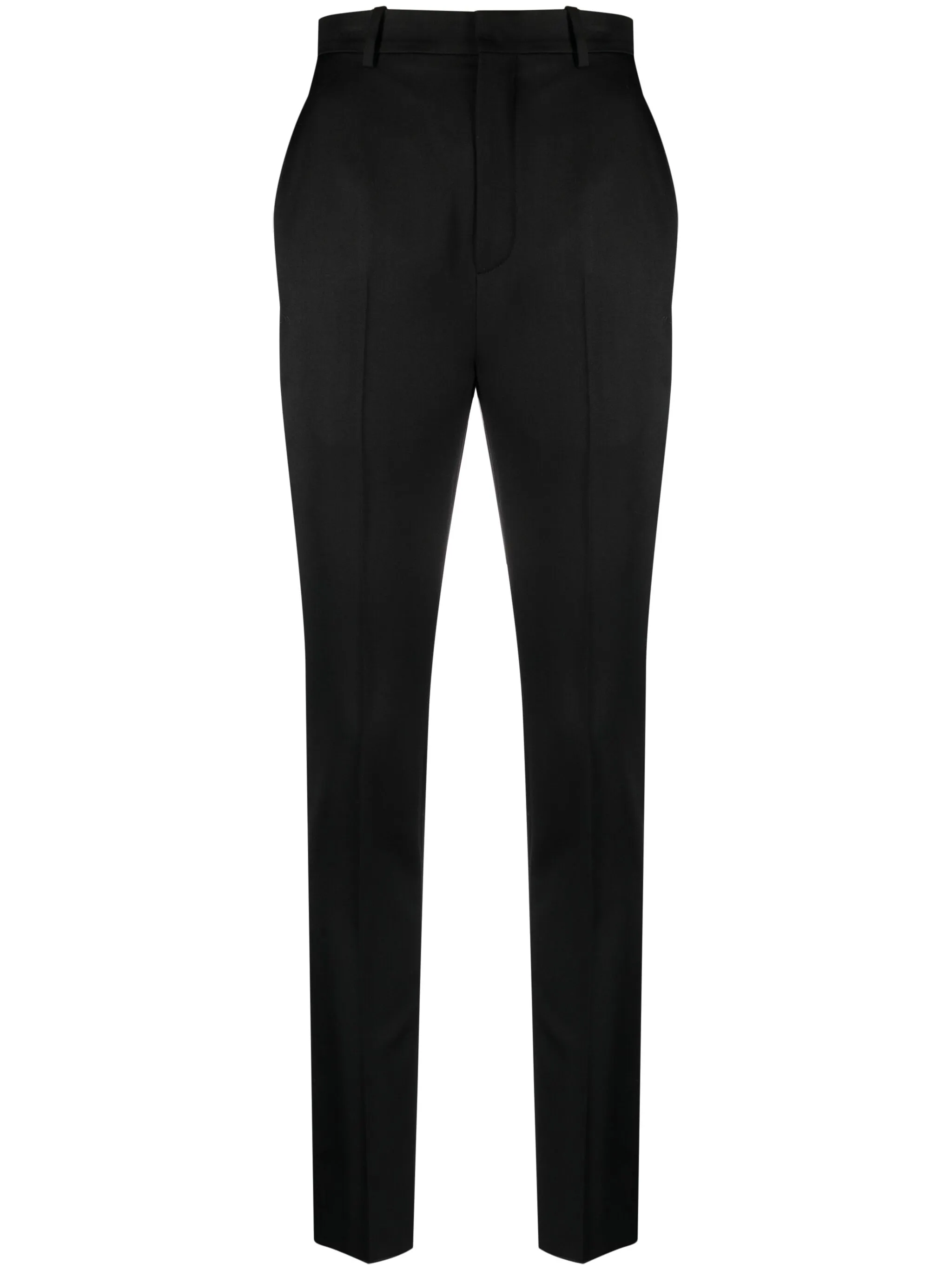 

Шерстяные брюки с завышенной талией Saint Laurent, черный