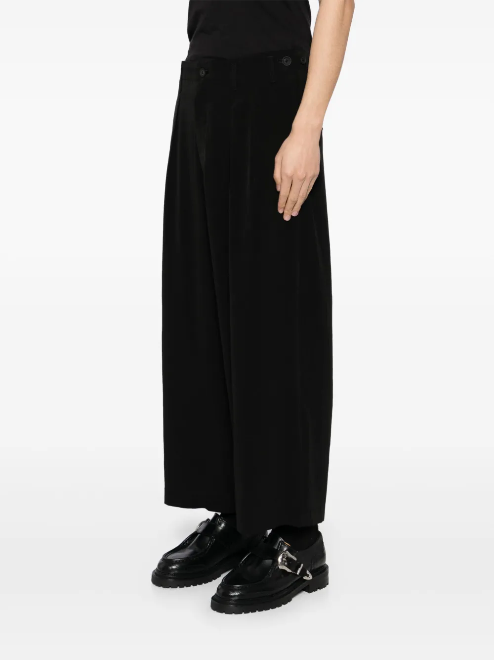 Брюки с низким шаговым швом Yohji Yamamoto, черный — фото 3