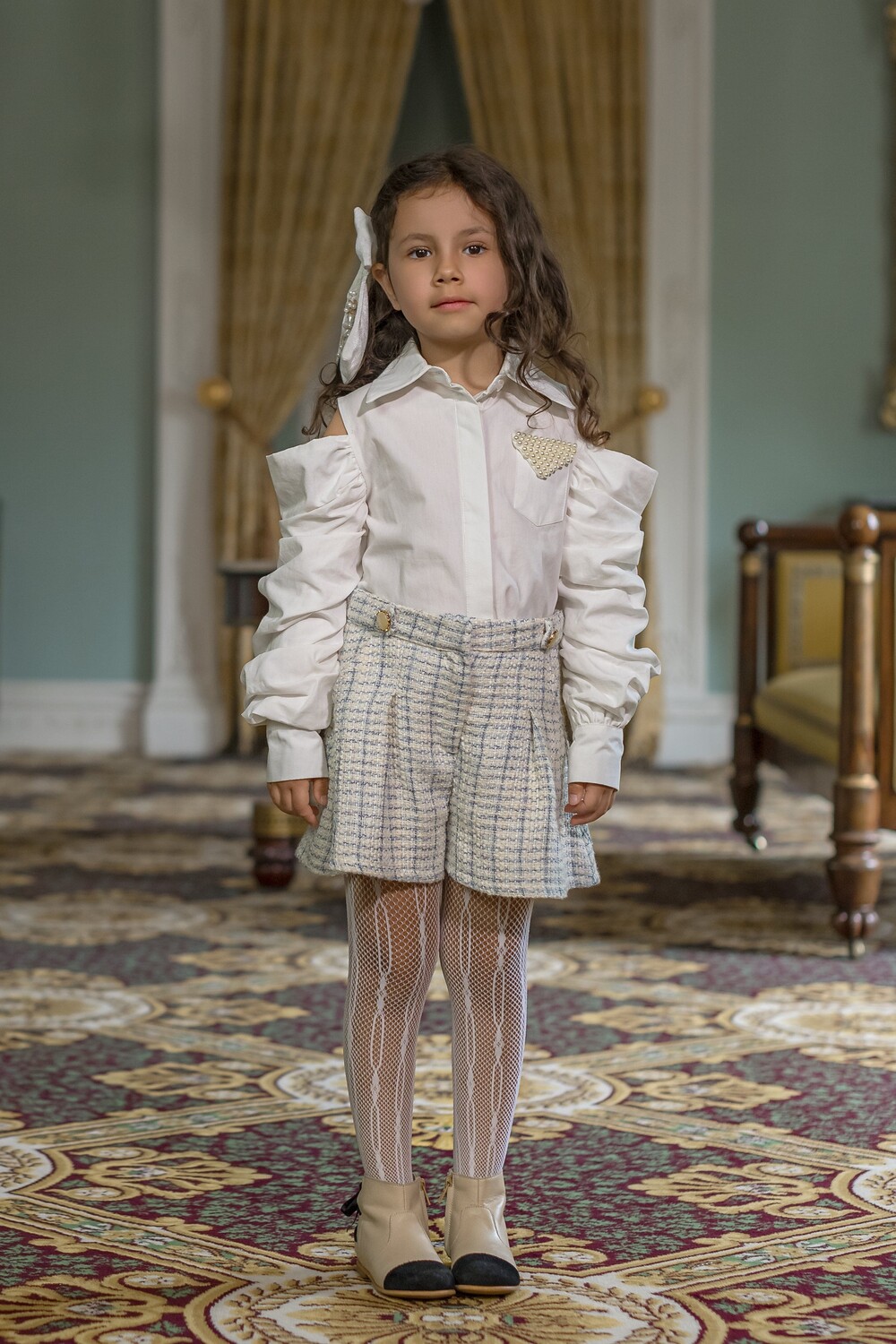 

Твидовые шорты Iris Petite Maison Kids, синий