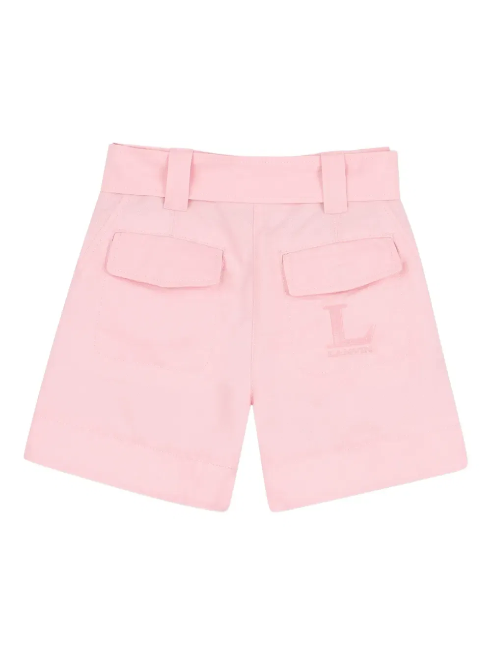 Шорты с логотипом и поясом Lanvin Enfant, розовый — фото 2