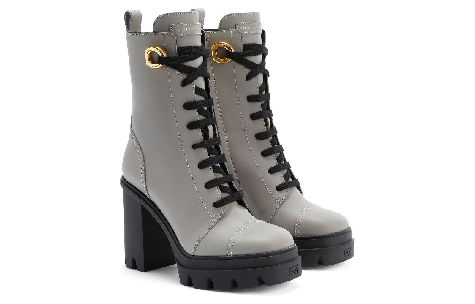 Куба Либре 110 мм Женские Ботинки Щиколотка на Шнуровке Giuseppe Zanotti, Серый — фото 3