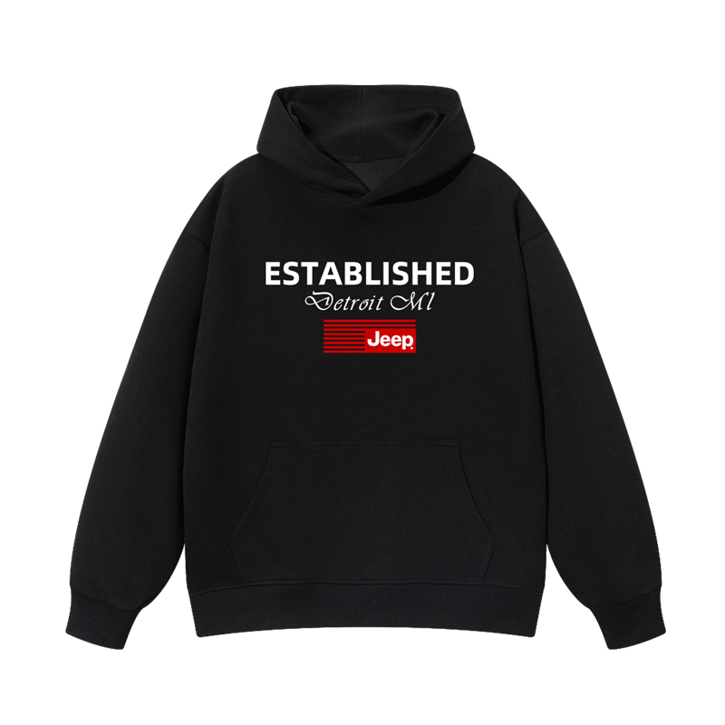 Толстовка с капюшоном утепленная для школьников Jeep, new year красный fleece-lined — фото 3