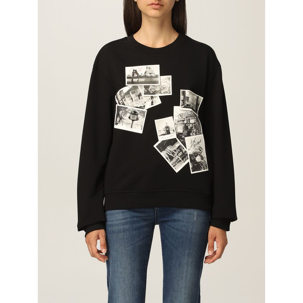 

Шикарная черная толстовка с дизайнерской эмблемой LOVE MOSCHINO