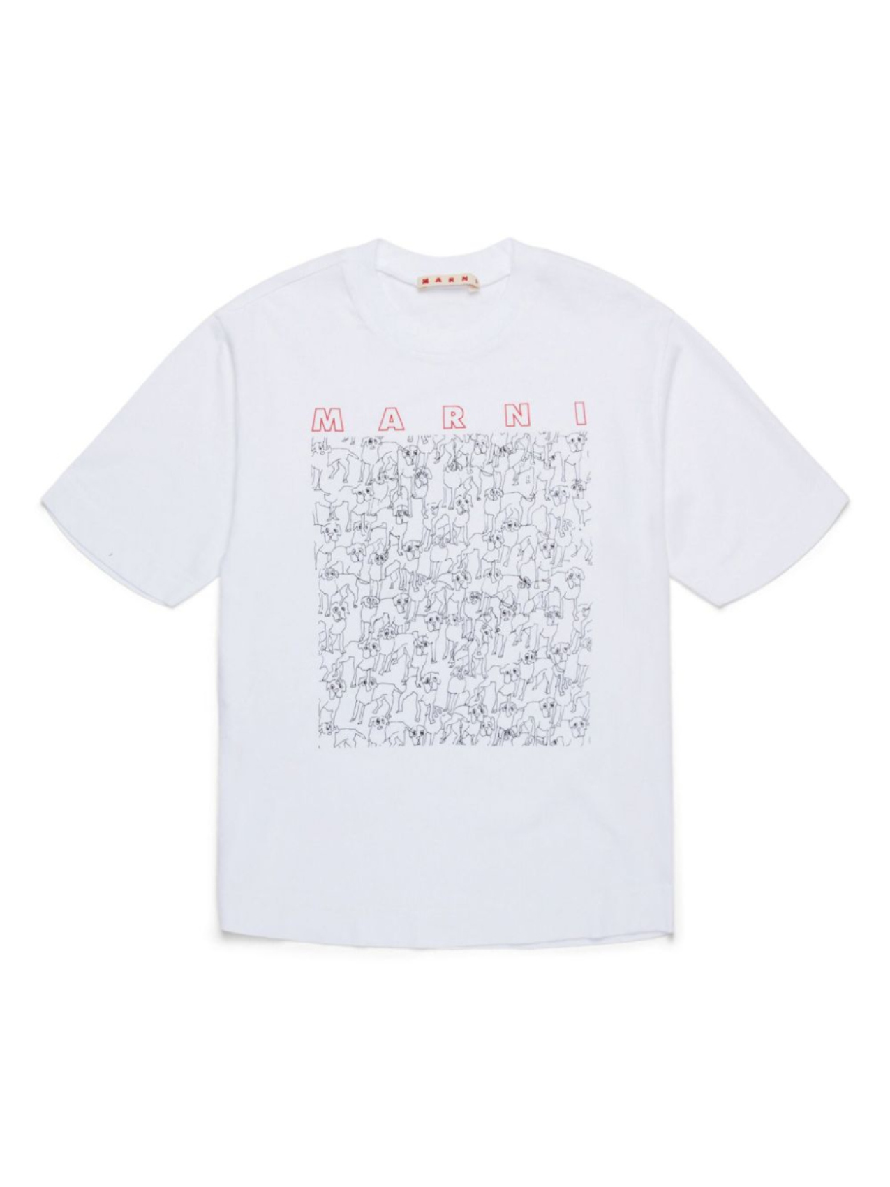 

Футболка с принтом Marni Kids, белый