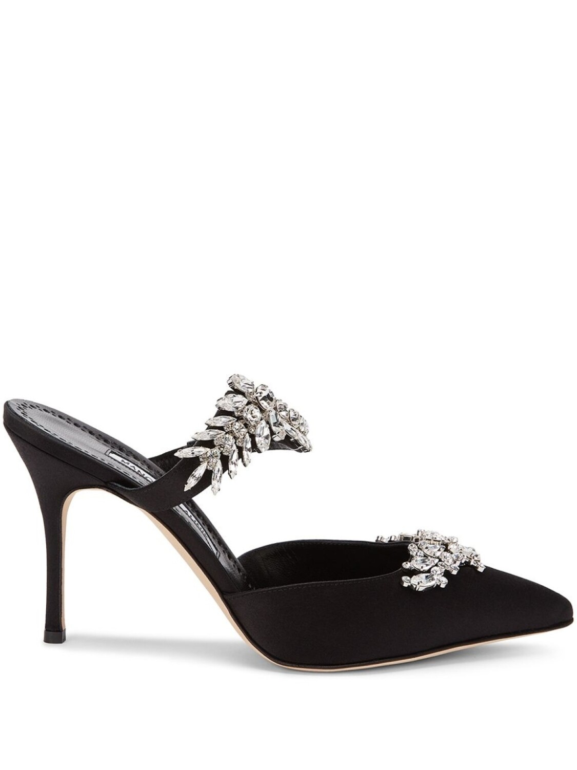 

Manolo Blahnik туфли с заостренным носком и кристаллами, черный