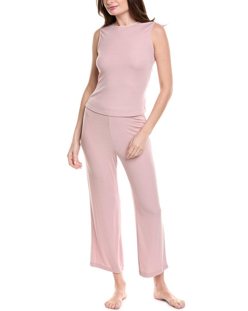 

Пижамный комплект Natori из 2 предметов в рубчик, розовый