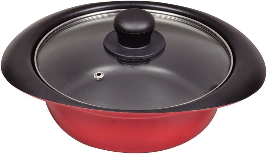 

Pearl Metal HB-2458 Petit Cook, фторированная обработка, совместимость с индукционным нагревом, стеклянная крышка, настольная кастрюля, 7,1 дюйма (18 см), Let