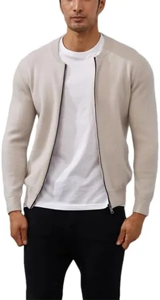 

Мужской кардиган с воротником стойкой на молнии