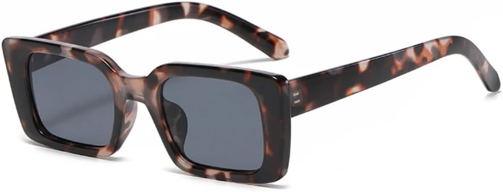 

Солнцезащитные очки для мужчин и женщин - защита UV400 - маленькая оправа, цветные линзы с леопардовым принтом, для занятий спортом на открытом воздухе и вождения DSVIGF, Black Leopard Gray