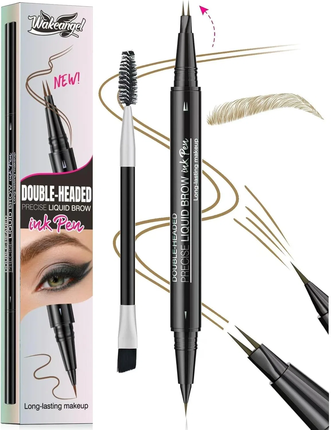 Карандаш для бровей Microblading 3D Водостойкий, 5 цветов, Xuanocheng, 18 г, light brown+brown+dark brown+black — фото 2