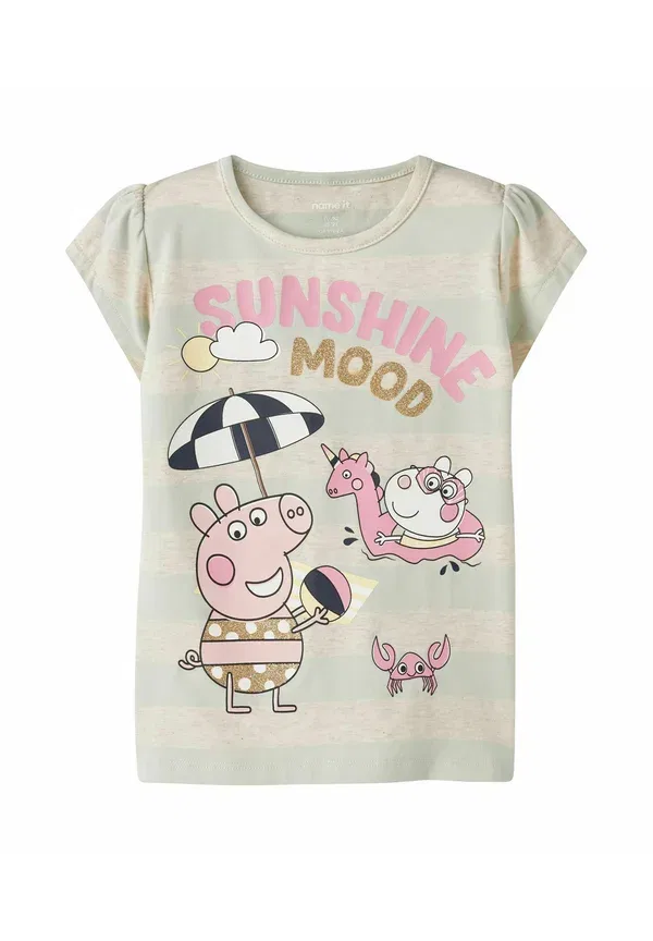Футболка Name It Oberteil peppa wutz print t-shirt, бледно-аквамариновый