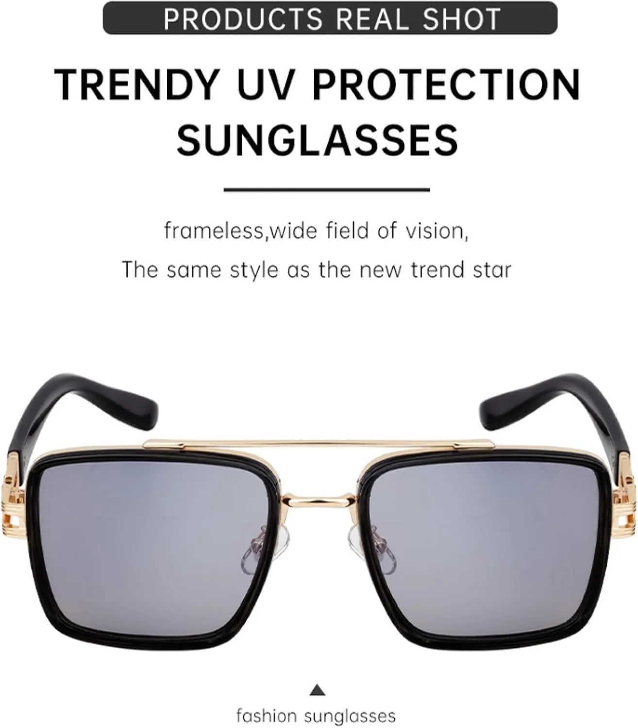 

Мужские солнцезащитные очки с двойной металлической оправой, роскошный трендовый градиентный винтажный дизайн, защита от УФ-излучения UV400 TVTBBVV, C6goldlightgray