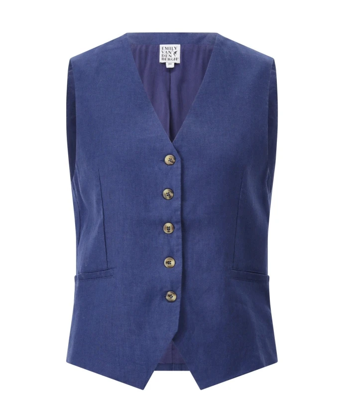 

Льняной жилет для костюма Emily Van Den Bergh, синий